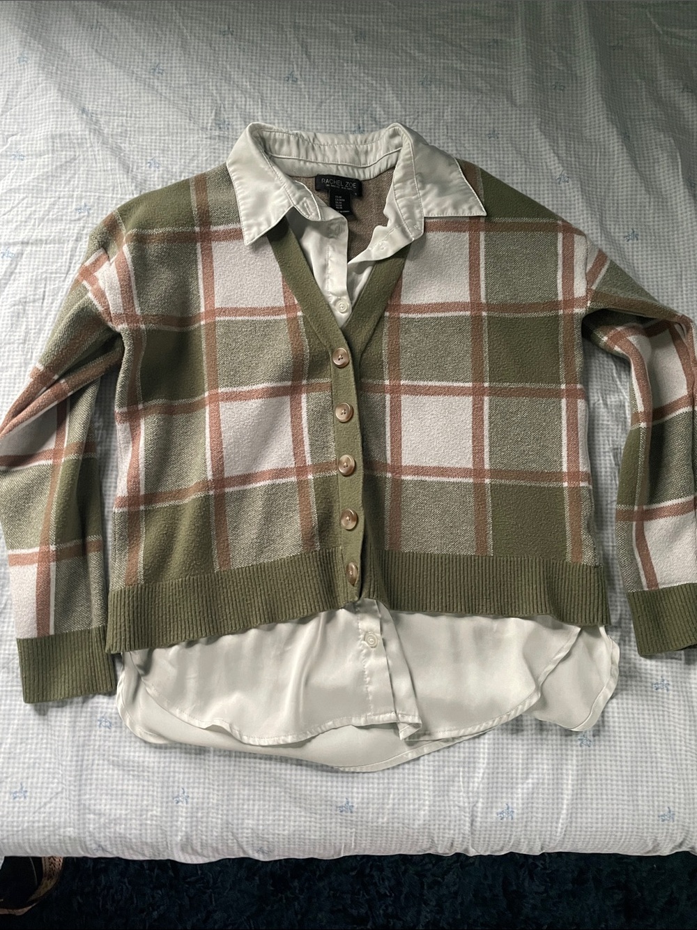 Rachel Zoe Plaid Collared Sweater